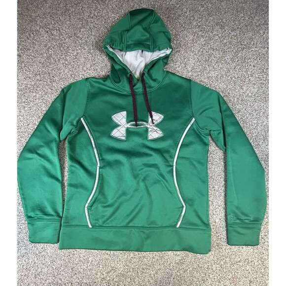 Under Armour Storm Neon Green Hoodie Sweatshirt Semi-Fitted Women's Size Medium - Picture 1 of 8